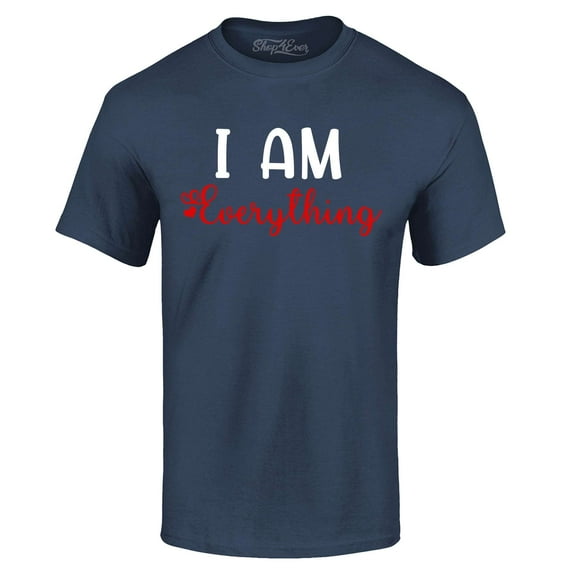 Shop4Ever Men's I Am Everything Couples Matching Valentine Graphic T-shirt XX-Large Navy