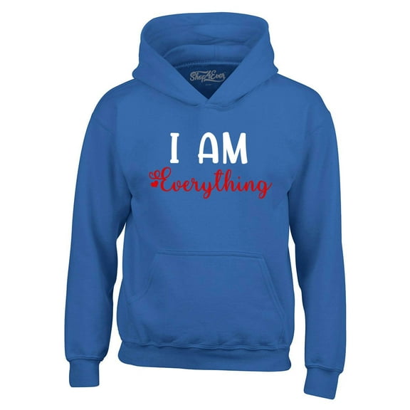 Shop4Ever Men's I Am Everything Couples Matching Valentine Hooded Sweatshirt Hoodie X-Large Royal Blue