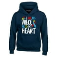 thumbnail image 1 of Shop4Ever Men's I Am His Voice He is My Heart Autism Awareness Hooded Sweatshirt Hoodie Medium Navy, 1 of 5