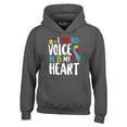 thumbnail image 1 of Shop4Ever Men's I Am His Voice He is My Heart Autism Awareness Hooded Sweatshirt Hoodie XXX-Large Charcoal, 1 of 5