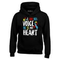 thumbnail image 1 of Shop4Ever Men's I Am His Voice He is My Heart Autism Awareness Hooded Sweatshirt Hoodie XXXX-Large Black, 1 of 5