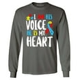 thumbnail image 1 of Shop4Ever Men's I Am His Voice He is My Heart Autism Awareness Long Sleeve Shirt Large Charcoal, 1 of 5
