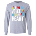 thumbnail image 1 of Shop4Ever Men's I Am His Voice He is My Heart Autism Awareness Long Sleeve Shirt XXX-Large Sports Grey, 1 of 5