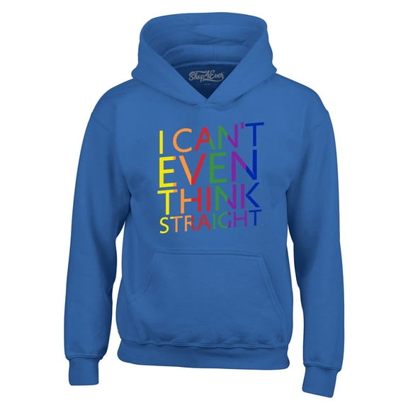 Shop4Ever Men's I Can't Even Think Straight Gay Pride Hooded Sweatshirt Hoodie Medium Royal Blue