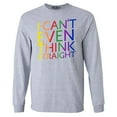 thumbnail image 1 of Shop4Ever Men's I Can't Even Think Straight Gay Pride Long Sleeve Shirt X-Large Sports Grey, 1 of 5