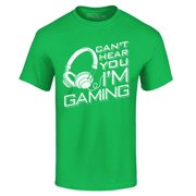 Shop4Ever Men's I Can't Hear You I'm Gaming Graphic T-shirt Medium Irish Green