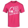 thumbnail image 1 of Shop4Ever Men's I Can't Hear You I'm Gaming Graphic T-shirt XXX-Large Heliconia Pink, 1 of 5