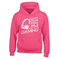 thumbnail image 1 of Shop4Ever Men's I Can't Hear You I'm Gaming Hooded Sweatshirt Hoodie Small Heliconia Pink, 1 of 5