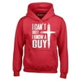 thumbnail image 1 of Shop4Ever Men's I Can't but I Know a Guy Jesus Religious Hooded Sweatshirt Hoodie XXX-Large Red, 1 of 5