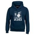 thumbnail image 1 of Shop4Ever Men's I Destroy Silence Drums Drummer  Hooded Sweatshirt Hoodie Large Navy, 1 of 5