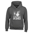 thumbnail image 1 of Shop4Ever Men's I Destroy Silence Drums Drummer  Hooded Sweatshirt Hoodie XX-Large Charcoal, 1 of 5