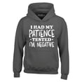 thumbnail image 1 of Shop4Ever Men's I Had My Patience Tested I'm Negative  Hooded Sweatshirt Hoodie X-Large Charcoal, 1 of 5