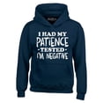 thumbnail image 1 of Shop4Ever Men's I Had My Patience Tested I'm Negative  Hooded Sweatshirt Hoodie XX-Large Navy, 1 of 5