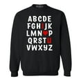 thumbnail image 1 of Shop4Ever Men's I Heart U ABC's Valentine's Day Love You Crewneck Sweatshirt XXXXX-Large Black, 1 of 5