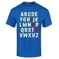 thumbnail image 1 of Shop4Ever Men's I Heart U ABC's Valentine's Day Love You Graphic T-shirt XXX-Large Royal Blue, 1 of 5