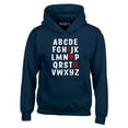 thumbnail image 1 of Shop4Ever Men's I Heart U ABC's Valentine's Day Love You Hooded Sweatshirt Hoodie Small Navy, 1 of 5