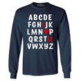 thumbnail image 1 of Shop4Ever Men's I Heart U ABC's Valentine's Day Love You Long Sleeve Shirt XXX-Large Navy, 1 of 5