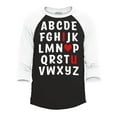 thumbnail image 1 of Shop4Ever Men's I Heart U ABC's Valentine's Day Love You Raglan Baseball Shirt X-Large Black/White, 1 of 4
