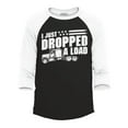 thumbnail image 1 of Shop4Ever Men's I Just Dropped A Load Patriotic Trucker Raglan Baseball Shirt Small Black/White, 1 of 3