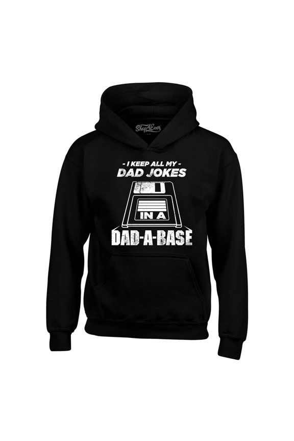 Men's I Keep All My Dad Jokes in The Dad A Base Hooded Sweatshirt Hoodie XXXXX-Large Black