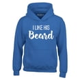 thumbnail image 1 of Shop4Ever Men's I Like Her Butt I Like His Beard Couples Matching Hooded Sweatshirt Hoodie XX-Large Royal Blue, 1 of 5