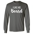 thumbnail image 1 of Shop4Ever Men's I Like Her Butt I Like His Beard Couples Matching Long Sleeve Shirt XXX-Large Charcoal, 1 of 5
