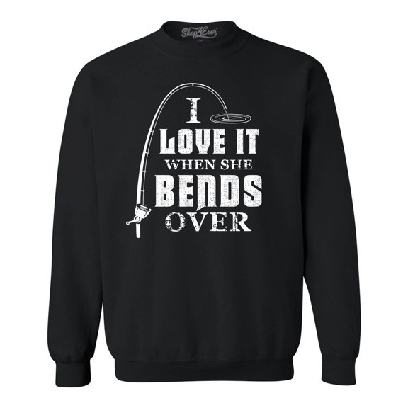 Shop4Ever Men's I Love It When She Bends Over Crewneck Sweatshirt Large Black