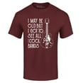thumbnail image 1 of Shop4Ever Men's I May be Old but I Got to See All The Cool Bands Graphic T-shirt Small Maroon, 1 of 5
