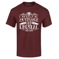thumbnail image 1 of Shop4Ever Men's I Myself Am Strange and Unusual Halloween Graphic T-shirt Medium Maroon, 1 of 5