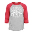 thumbnail image 1 of Shop4Ever Men's I Myself Am Strange and Unusual Halloween Raglan Baseball Shirt X-Small Heather Grey/Red, 1 of 4