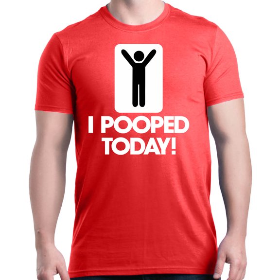 Shop4Ever Men's I Pooped Today Funny Poop Graphic T-shirt XX-Large Red