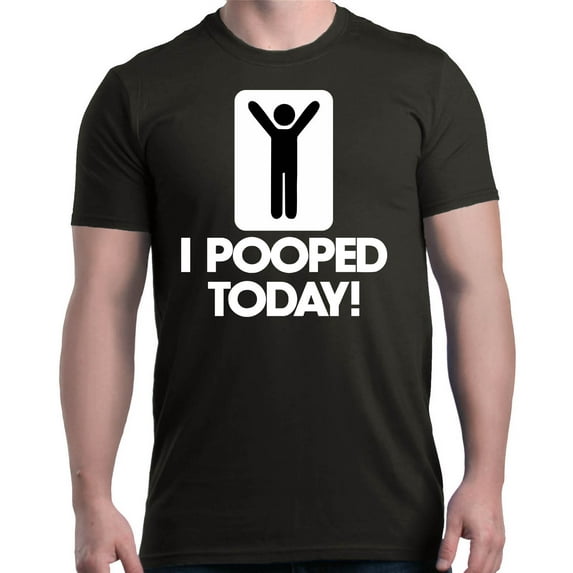 Shop4Ever Men's I Pooped Today Funny Poop Graphic T-shirt XXX-Large Black