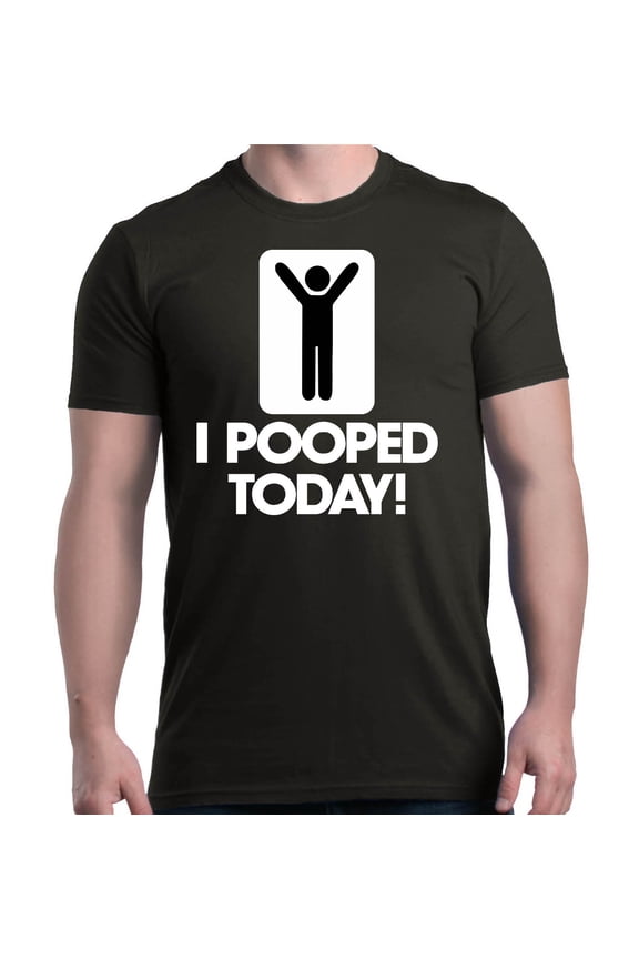 Men's I Pooped Today Funny Poop Graphic T-shirt XXXX-Large Black