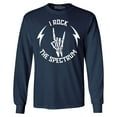 thumbnail image 1 of Shop4Ever Men's I Rock The Spectrum Skeleton Skull Long Sleeve Shirt Small Navy, 1 of 5