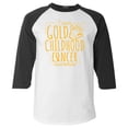 thumbnail image 1 of Shop4Ever Men's I Wear Gold for Childhood Cancer Awareness Raglan Baseball Shirt X-Large White/Black, 1 of 5