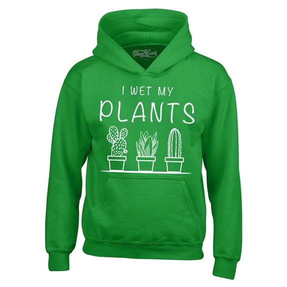 Shop4Ever Men's I Wet My Plants Hooded Sweatshirt Hoodie Large Irish Green