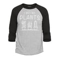 thumbnail image 1 of Shop4Ever Men's I Wet My Plants Raglan Baseball Shirt Medium Heather Grey/Black, 1 of 4