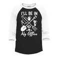 thumbnail image 1 of Shop4Ever Men's I'll Be in My Office Gardening Plant Lover Raglan Baseball Shirt XX-Large Black/White, 1 of 4