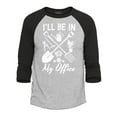thumbnail image 1 of Shop4Ever Men's I'll Be in My Office Gardening Plant Lover Raglan Baseball Shirt XXX-Large Heather Grey/Black, 1 of 4