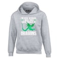 thumbnail image 1 of Shop4Ever Men's I'm Here Because I was Told There Would Be Dragons Hooded Sweatshirt Hoodie X-Large Sports Grey, 1 of 5