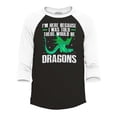 thumbnail image 1 of Shop4Ever Men's I'm Here Because I was Told There Would Be Dragons Raglan Baseball Shirt Large Black/White, 1 of 4