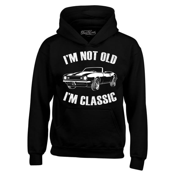 Shop4Ever Men's I'm Not Old I'm Classic Hooded Sweatshirt Hoodie Small Black