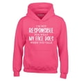 thumbnail image 1 of Shop4Ever Men's I'm Not Responsible for What My Face Does When You Talk Hooded Sweatshirt Hoodie X-Large Heliconia Pink, 1 of 5