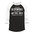 thumbnail image 1 of Shop4Ever Men's I'm Not Responsible for What My Face Does When You Talk Raglan Baseball Shirt XX-Large Black/White, 1 of 4