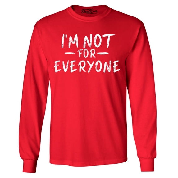 Shop4Ever Men's I'm Not for Everyone Long Sleeve Shirt XXX-Large Red