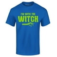 thumbnail image 1 of Shop4Ever Men's I'm with The Witch Graphic T-shirt Large Royal Blue, 1 of 5
