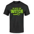 thumbnail image 1 of Shop4Ever Men's I'm with The Witch Graphic T-shirt XXX-Large Black, 1 of 5