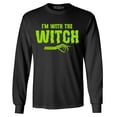 thumbnail image 1 of Shop4Ever Men's I'm with The Witch Long Sleeve Shirt Small Black, 1 of 5