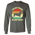 thumbnail image 1 of Shop4Ever Men's I've Got Friends in Low Places Corgi Funny Dog Long Sleeve Shirt XX-Large Charcoal, 1 of 5
