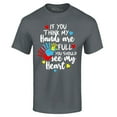 thumbnail image 1 of Shop4Ever Men's  If You Think My Hands are Full Heart Autism Graphic T-shirt Medium Charcoal, 1 of 5